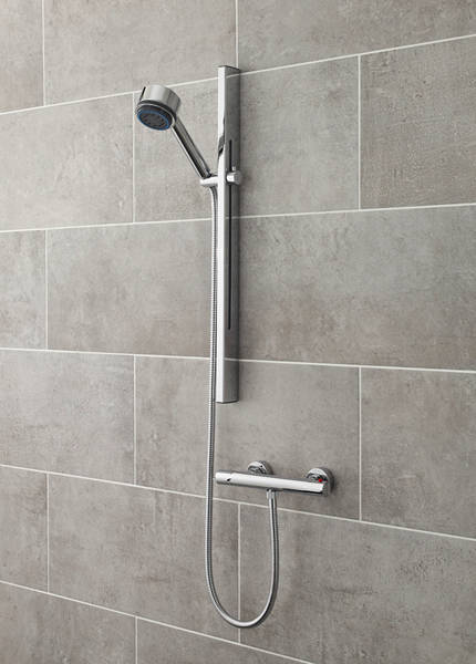 Larger image of Ultra Showers Slimline Thermostatic Bar Shower Valve & Slide Rail Kit.