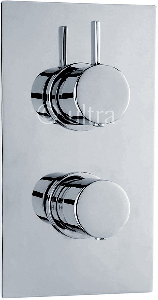 Larger image of Ultra Venture 3/4" Twin Concealed Thermostatic Shower Valve With Diverter.