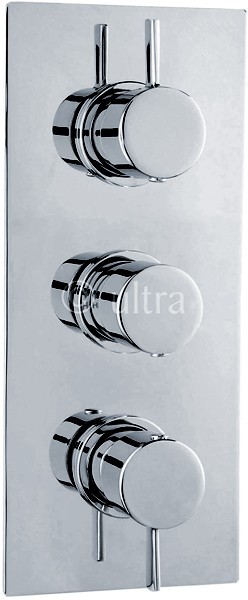 Larger image of Ultra Venture Triple Concealed Thermostatic Shower Valve (Chrome).