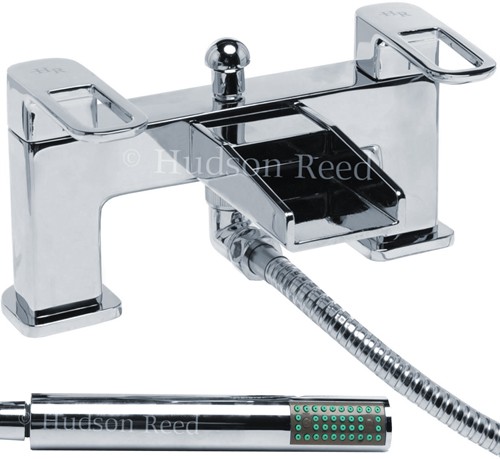 Larger image of Hudson Reed Verse Waterfall Bath Shower Mixer Tap (Free Shower Kit).