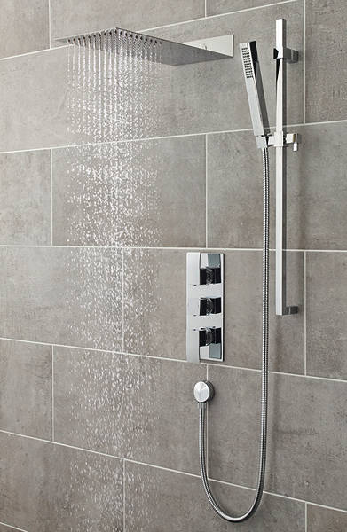 Larger image of Ultra Vibe Vibe Triple Thermostatic Shower Valve, Head & Water Saving Kit.