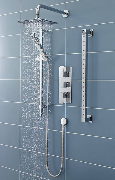 Larger image of Ultra Vibe Vibe Thermostatic Shower Valve With Head, Slide Rail & Jets.