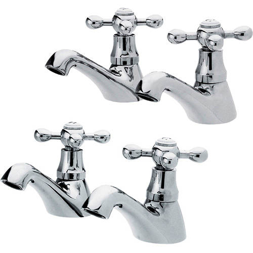 Larger image of Nuie Viscount Basin & Bath Taps Pack (Chrome).