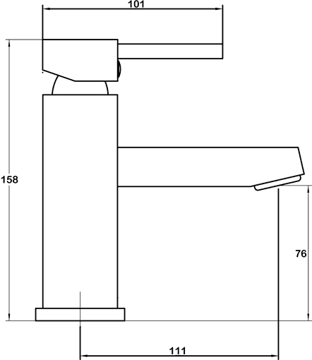 Technical image of Ultra Volt Basin Tap (Chrome).