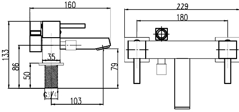 Technical image of Ultra Volt Basin Mixer & Bath Filler Tap Set (Chrome).