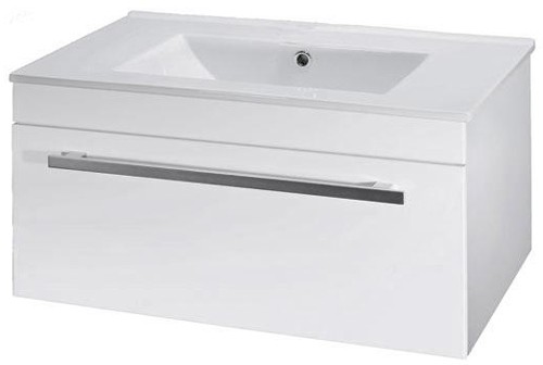 Example image of Premier Cardinal 800mm Vanity Unit Suite With BTW Unit, Pan & Seat (White).