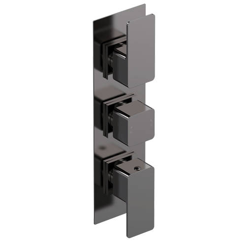 Nuie Windon Concealed Thermostatic Shower Valve (3 Outlets, Gun Metal). Size 3