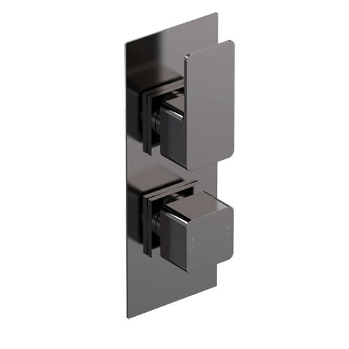 Nuie Windon Concealed Thermostatic Shower Valve (2 Outlets, Gun Metal). - Image 3