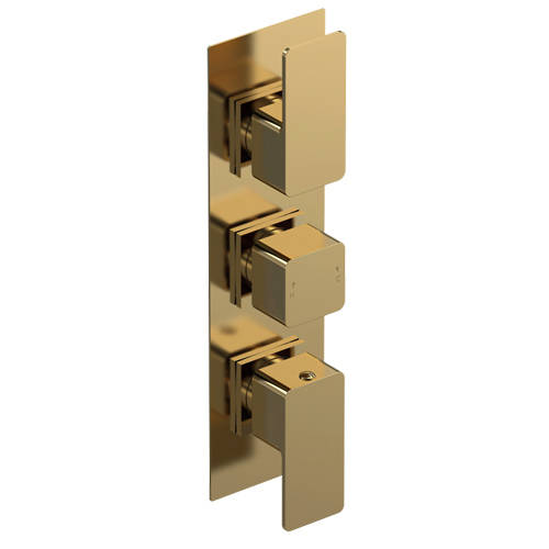 Nuie Windon Concealed Thermostatic Shower Valve (3 Outlets, Brushed Brass).