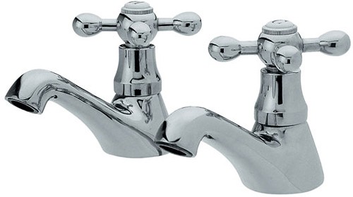 Larger image of Viscount Basin Taps (Pair, Chrome)