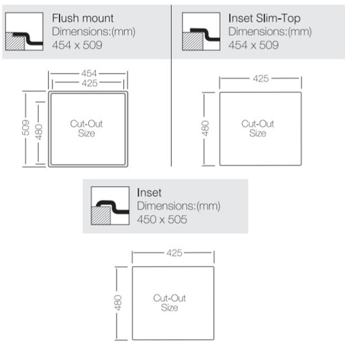 Technical image of UKINOX ColorX Flush Mount Kitchen Sink (450/505mm, Black).