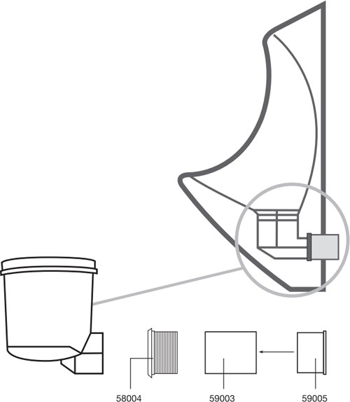 Example image of Waterless Urinal Standard Plumbing Assembly Set (1").