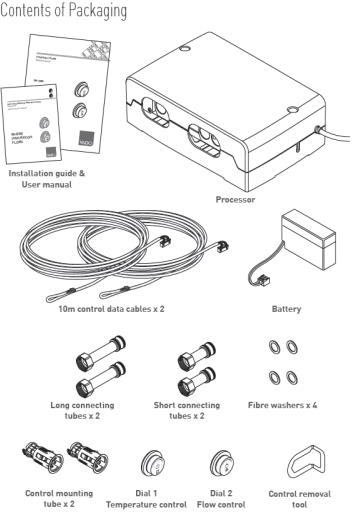 Technical image of Vado Sensori SmartDial Thermostatic Shower With 2 Shower Outlets (Chrome).