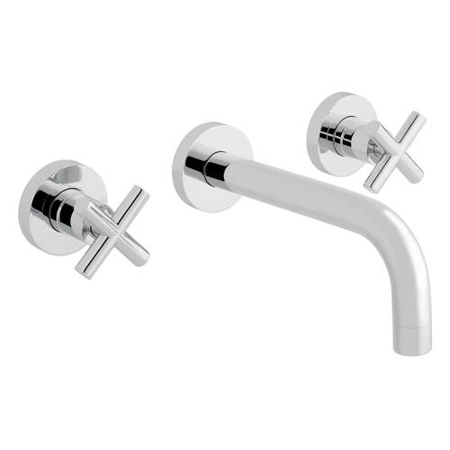 Vado Men's Gold Elets Wall Mounted Basin Mixer Tap With 200Mm Spout.