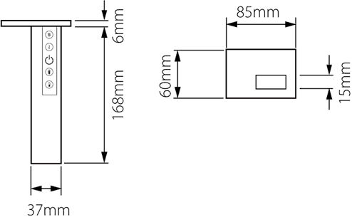 Technical image of Vado Identity Digital Basin Tap With Concealed Control Unit (Wall Mounted).