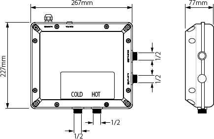 Technical image of Vado Identity Remote Shower Mixer With Diverter & Digital Control Panel. IDE-147B-C/P