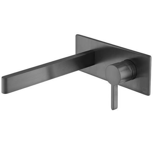 Larger image of Vado Edit Wall Mounted Basin Mixer Tap (Brushed Gunmetal).
