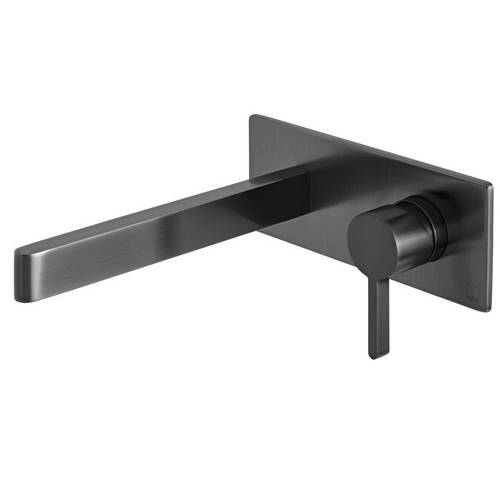 Example image of Vado Edit Wall Mounted Basin Mixer Tap (Brushed Black).