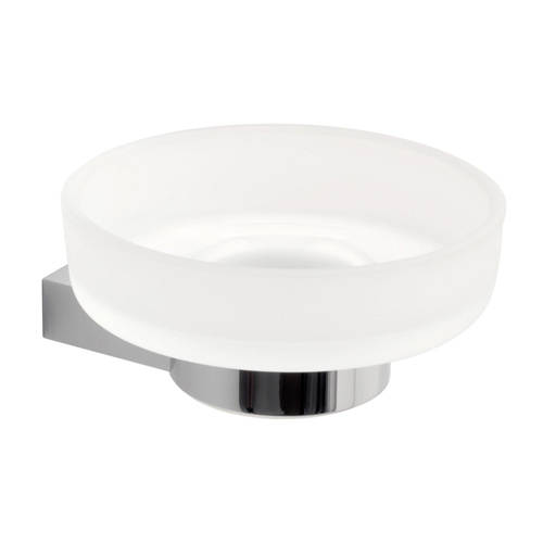 Vado Infinity Frosted Glass Soap Dish & Holder (Chrome).
