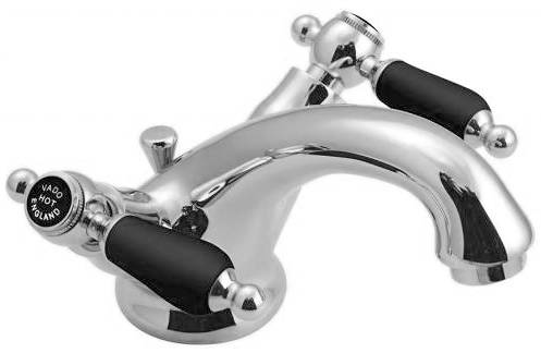 Example image of Vado Kensington Basin Mixer & Wall Mounted BSM Tap Pack (Chrome & Black).