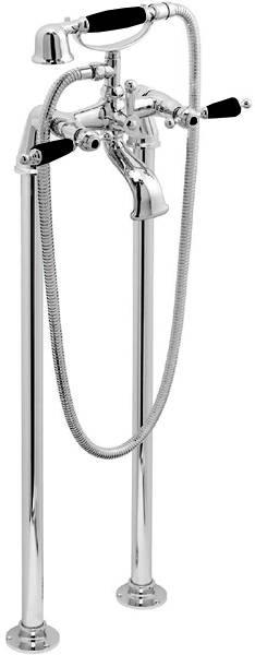 Example image of Vado Kensington Basin Mixer & Floorstanding BSM Tap Pack (Chrome & Black).