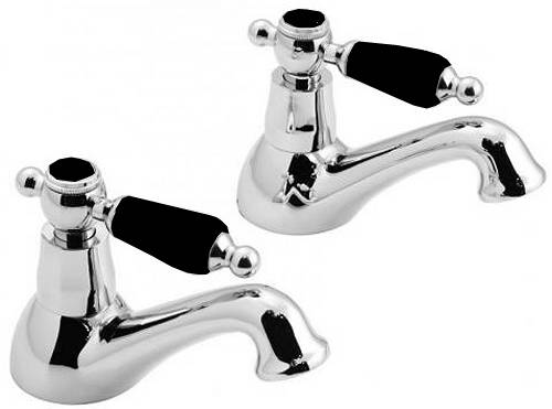 Example image of Vado Kensington Basin & Bath Taps Pack (Chrome & Black).