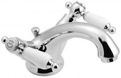 Example image of Vado Kensington Basin & Bath Shower Mixer Tap Pack (Chrome & White).