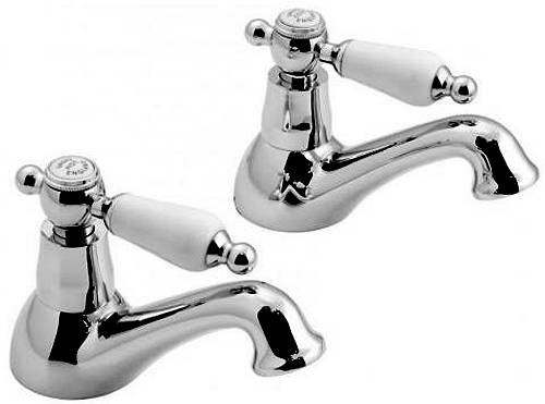 Example image of Vado Kensington Basin & Bath Taps Pack (Chrome & White).