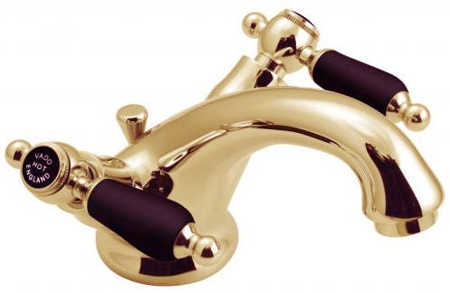 Example image of Vado Kensington Basin Mixer & Bath Filler Tap Pack (Gold & Black).