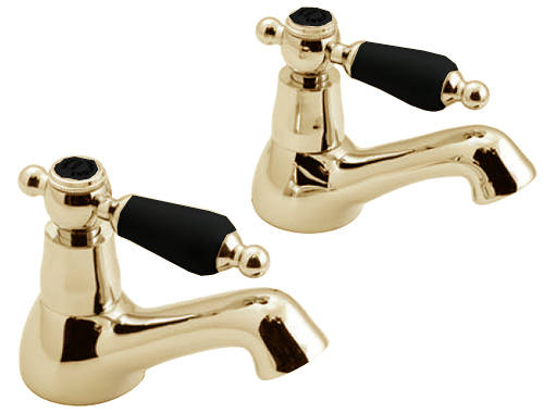 Example image of Vado Kensington Basin & Bath Filler Tap Pack (Gold & Black).