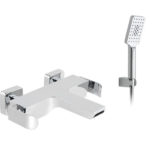 Larger image of Vado Kovera Wall Mounted Bath Shower Mixer Tap With Kit (Chrome).