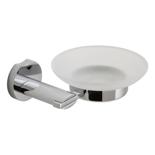 Larger image of Vado Kovera Frosted Glass Soap Dish & Holder (Chrome).