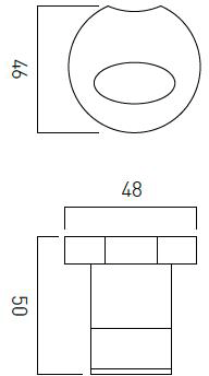 Technical image of Vado Kovera Robe Hook (Chrome).