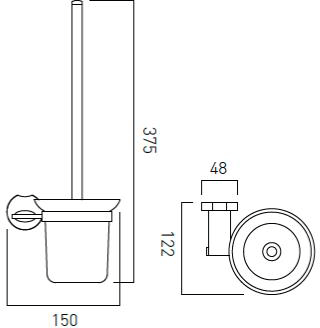 Technical image of Vado Kovera Bathroom Accessories Pack A2 (Chrome).