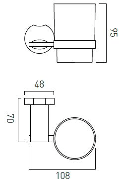 Technical image of Vado Kovera Bathroom Accessories Pack A4 (Chrome).