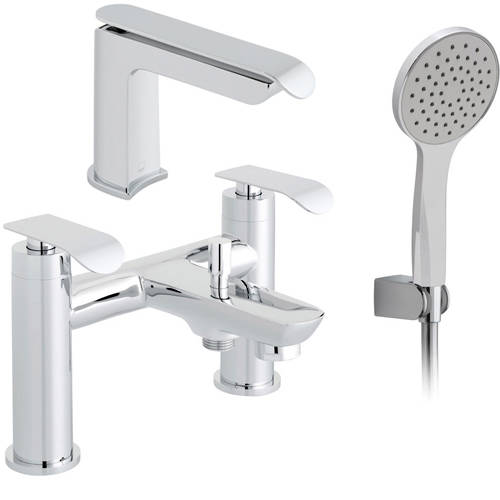 Larger image of Vado Kovera Bath Shower Mixer & Basin Tap Pack (Chrome).