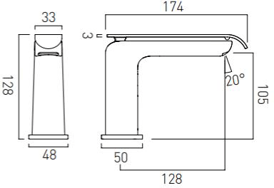 Technical image of Vado Kovera Bath Shower Mixer & Basin Tap Pack (Chrome).