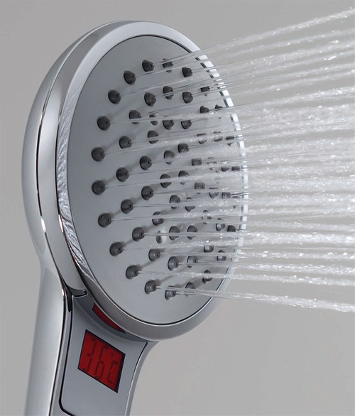 Example image of Vado Liquid Crystal Shower Handset With Illuminated LCD Display.