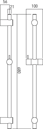 Technical image of Vado Liquid Crystal Slide Rail Kit & Shower Handset With LCD Display.