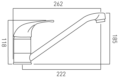 Technical image of Vado Matrix Kitchen Mixer Tap With Swivel Spout (Chrome).