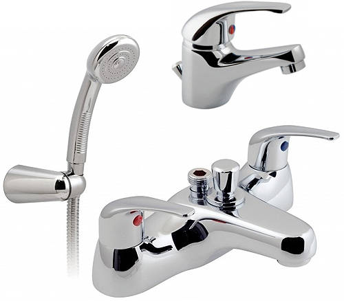 Larger image of Vado Matrix Basin & Bath Shower Mixer Taps Pack (Chrome).