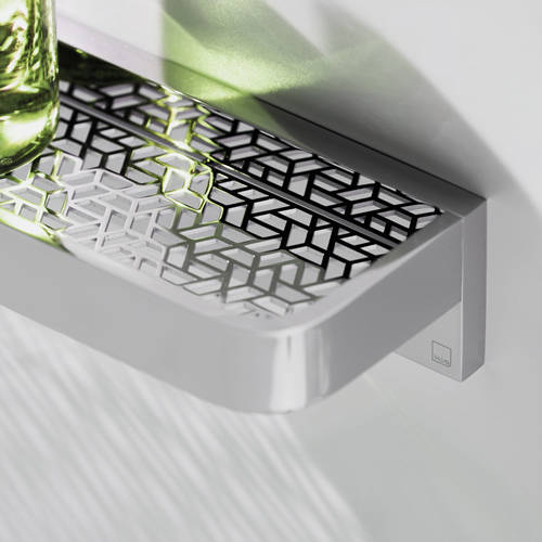 Example image of Vado Omika Shelf With Geometric Insert 100mm  (Chrome).