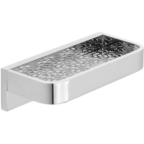 Vado Omika Shelf With Geometric Insert 200Mm (Chrome).