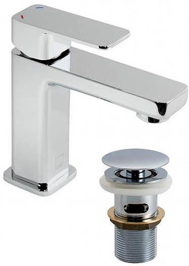 Vado Phase Mini Mono Basin Mixer Tap With Clic-Clac Waste (Chrome).