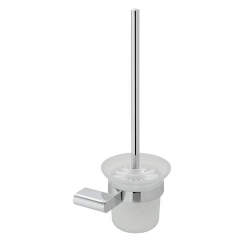 Vado Photon Toilet Brush & Frosted Glass Holder (Chrome).