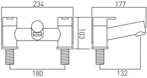 Technical image of Vado Sense Bath Filler Tap (Chrome).