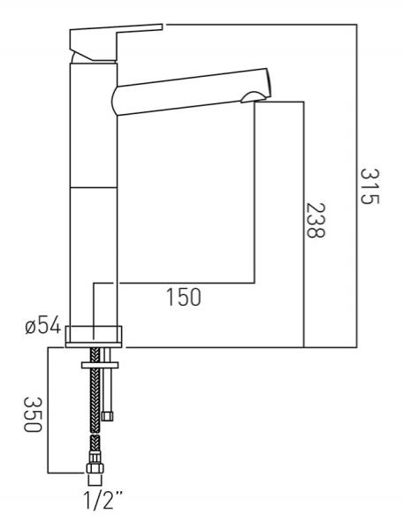 Technical image of Vado Sense Extended Basin & Bath Filler Taps Pack (Chrome).