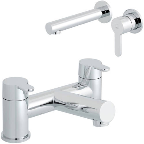 Larger image of Vado Sense Wall Mounted Basin & Bath Filler Taps Pack (Chrome).