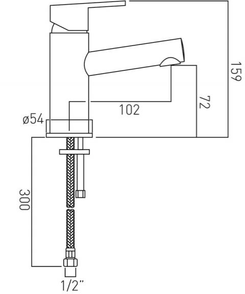 Technical image of Vado Sense Basin & Bath Shower Mixer Taps Pack (Chrome).