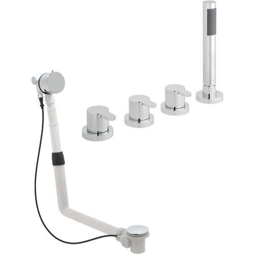 Larger image of Vado Sense 4 Hole Bath Shower Mixer Tap With Bath Filler Waste & Overflow.